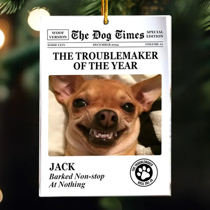 The-Meow-Times_-The-Dog-Times-Troublemaker-Of-The-Year-Personalized-Acrylic-Photo-Ornament_2